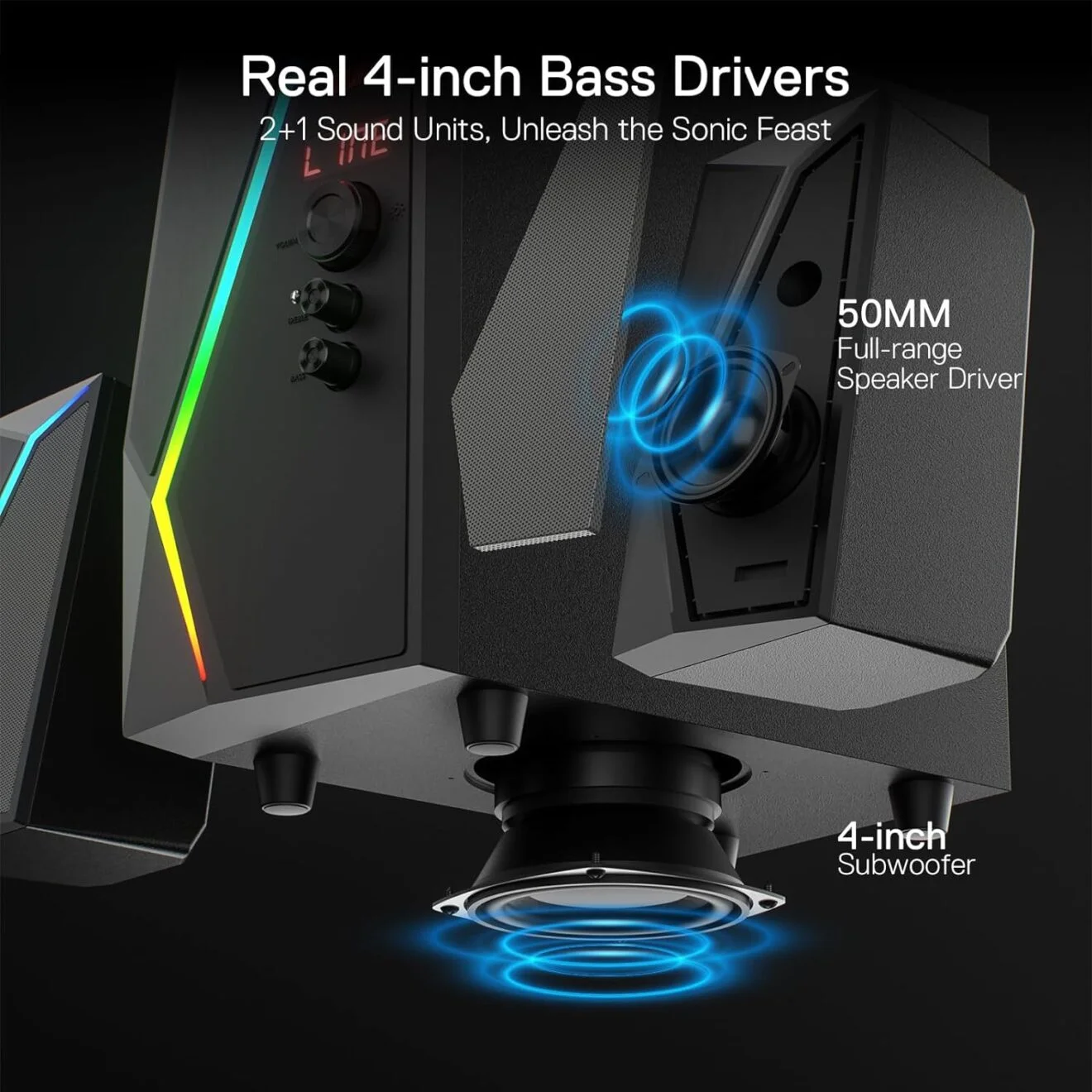 REDRAGON ANVIL PRO GS520 2.1 CHANNEL GAMING SPEAKER - Image 4